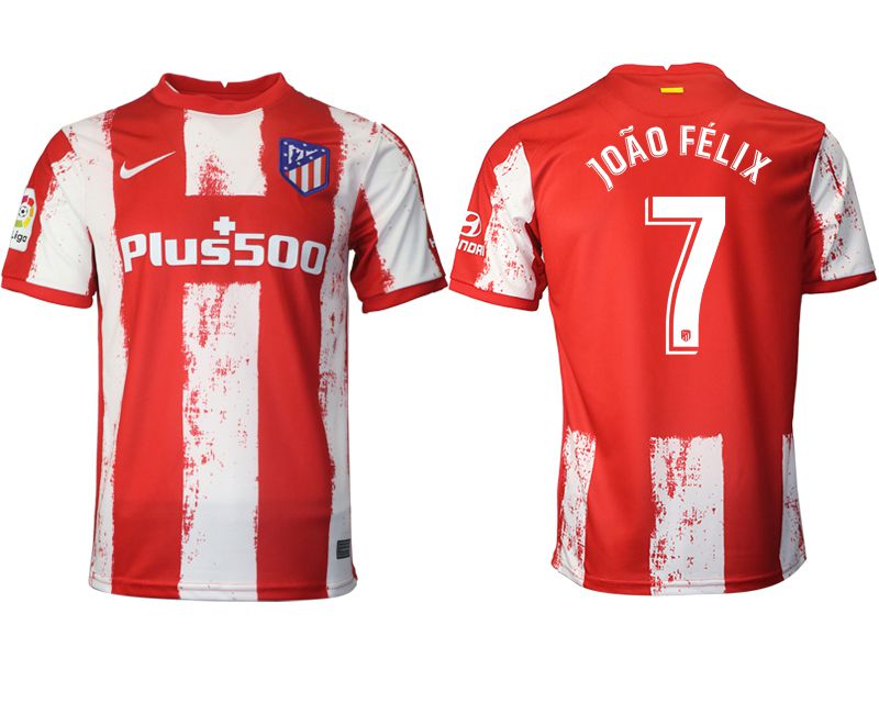 Men 2021-2022 Club Atletico Madrid home aaa version red #7 Nike Soccer Jersey
